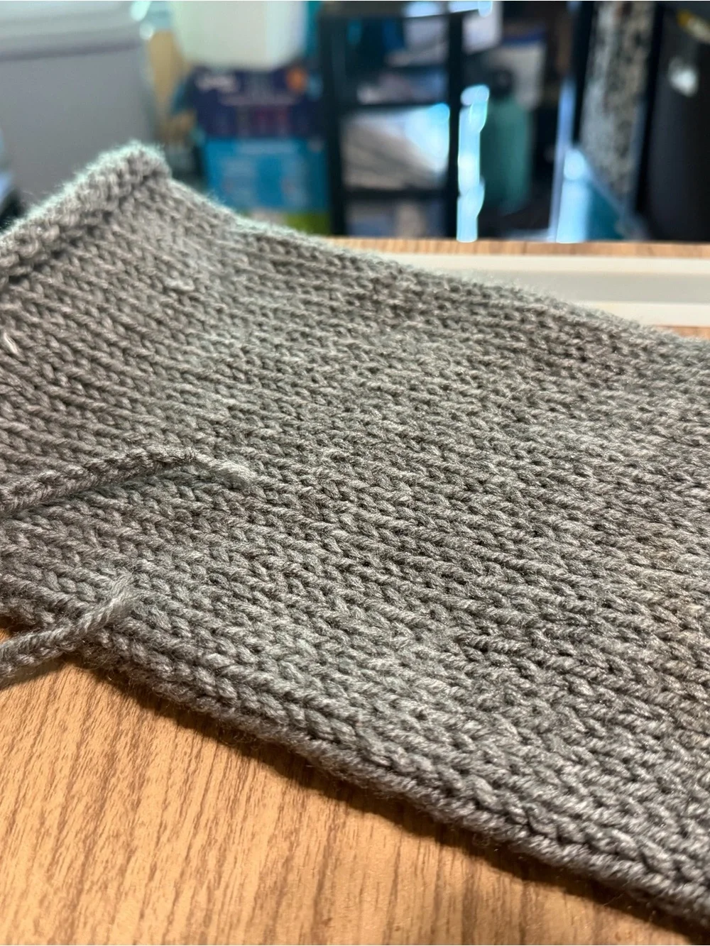 Gray Knit Leg Warmers with Pearl Button Detail